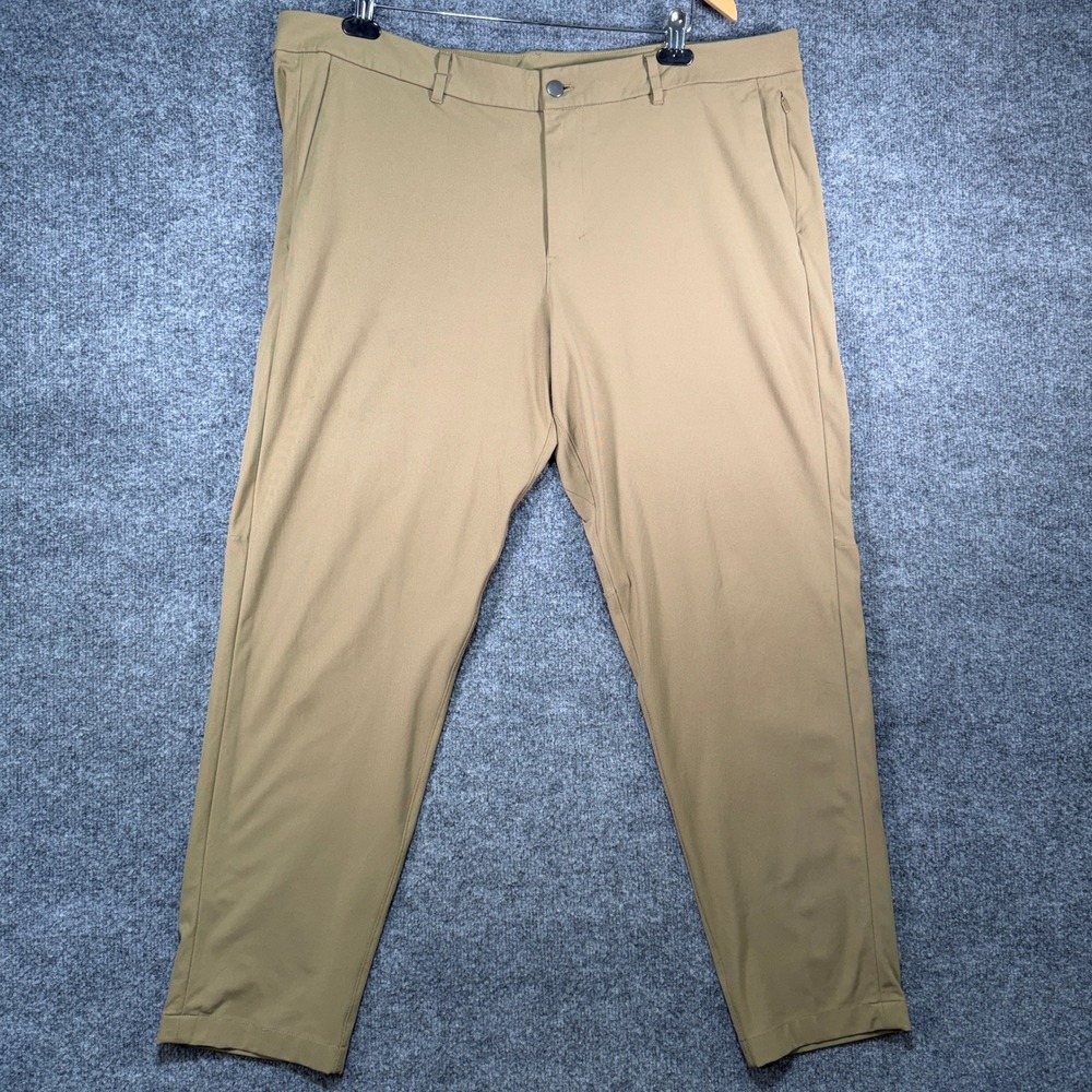 Lululemon Commission Slim Fit Pants Mens 40 Khaki Tan Technical Chino Trousers